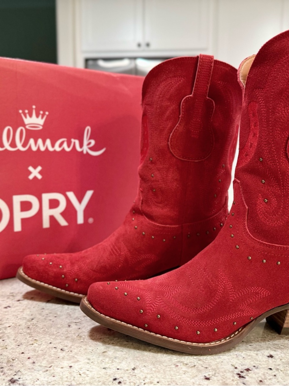 DINGO Hallmark x Opry® Merlot Suede Women's Cowboy Boots NWT - Picture 16 of 16